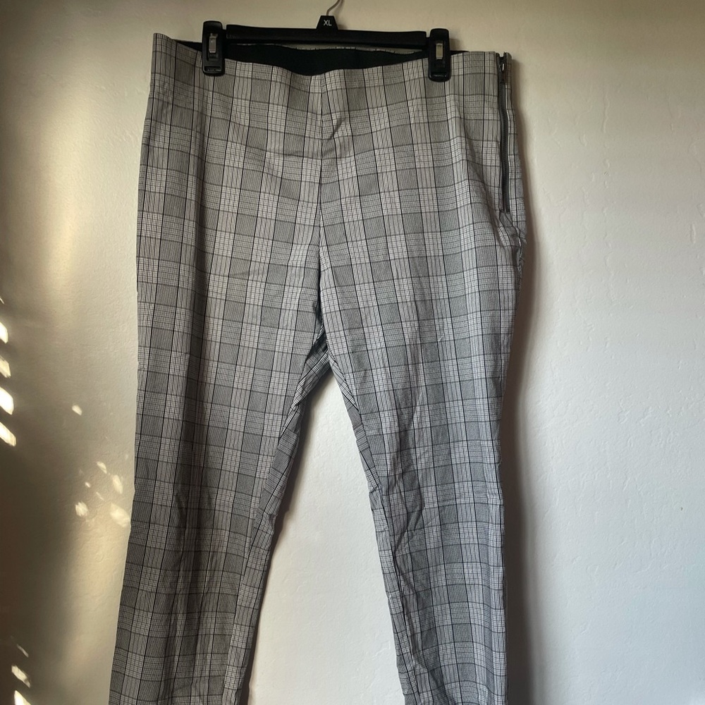 plaid gray pants